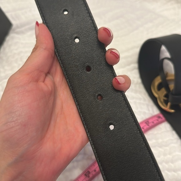 GUCCI | BLACK GG MARMONT LEATHER BELT | Size 83/34 - Picture 11 of 15